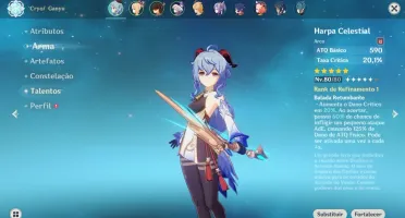 Ganyu c1+ Harpa Celestial, Yoimiya, Qiqi e Keqing