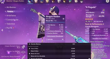 CONTA GENSHIN IMPACT COM 10 PERSONAGENS T5 E 7 LIMITADOS