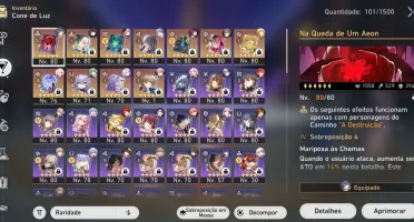 Loba Lvl999 Castorice com cone Conta Honkai Star rail
