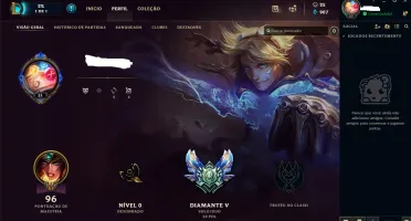 Conta De Lol Diamante V, 42 Campeões E 9 Skins!