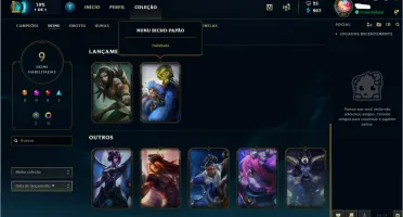 Conta De Lol Diamante V, 42 Campeões E 9 Skins!