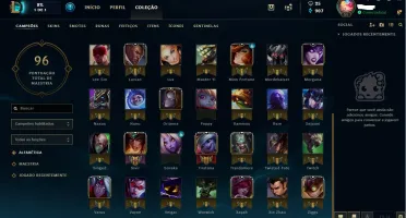 Conta De Lol Diamante V, 42 Campeões E 9 Skins!