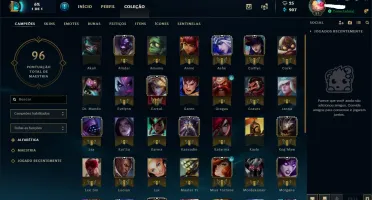 Conta De Lol Diamante V, 42 Campeões E 9 Skins!