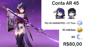 Conta AR 45 - Raiden + Arma Assinatura + Yelan + GARANTIDO