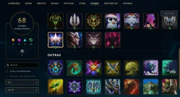 Conta League of Legends Prata 35 Campeões 19 Skins 68 Ícones