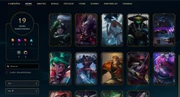 Conta League of Legends Prata 35 Campeões 19 Skins 68 Ícones