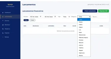 Software Aplicativo para Gestão e Tesouraria de Igrejas