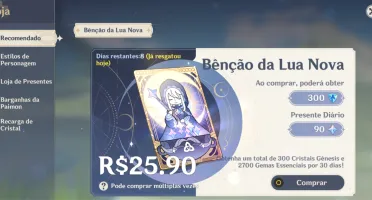 Conta Genshin Impact: AR60 | 21 T5 | 11 ARMAS T5