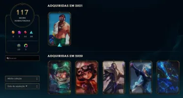 Conta LoL, skins vitoriosas desde a S6