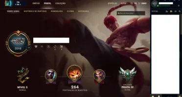 League of Legends Silver III 89 heroes R$ 417,00 Skins