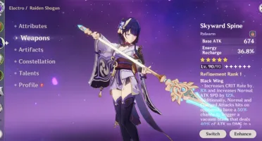 Genshin Impact End Game - 18 personagens T5 / 8 Armas T5