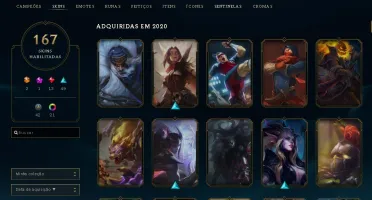 Conta LoL com 167 skins