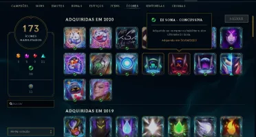 Conta LoL com 167 skins