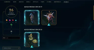 Conta LoL com 167 skins