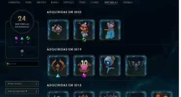 Conta LoL com 167 skins