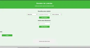 Saas - Gerador de Mega-Sena, TimeMania, Quina Lotomania