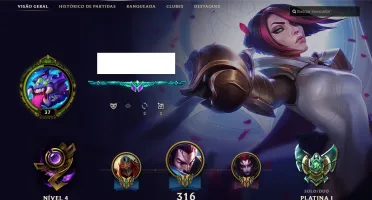Conta League of Legends Platina 1, 134 Campeões, 78 skins