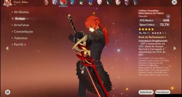 Conta Genshin AR54 com 9 personagens 5* + 5 armas 5*