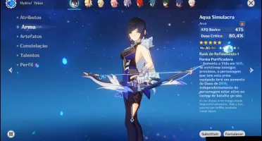 Conta Genshin AR54 com 9 personagens 5* + 5 armas 5*