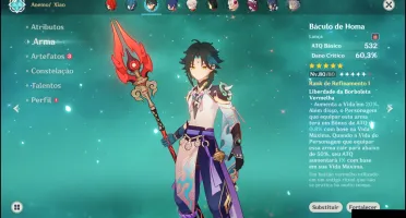 Conta Genshin AR54 com 9 personagens 5* + 5 armas 5*