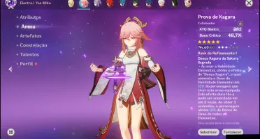 Conta Genshin AR54 com 9 personagens 5* + 5 armas 5*
