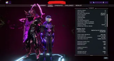 Conta Warframe MR 21 18 Skins Deluxe 100kk+ Cred e 1900 Plat