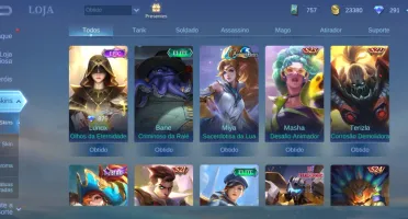 Conta Mobile legends Emblemas full 6 - 74 Heróis - 145 skins