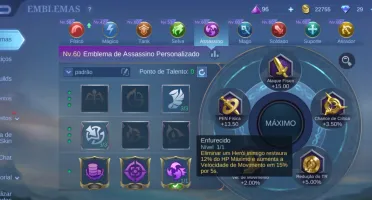 Conta Mobile legends Emblemas full 6 - 74 Heróis - 145 skins