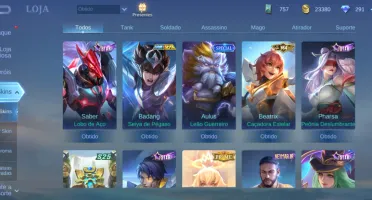 Conta Mobile legends Emblemas full 6 - 74 Heróis - 145 skins
