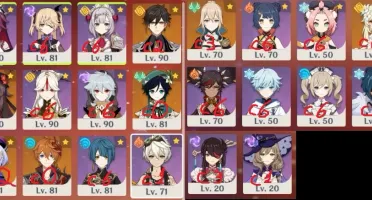 AR 56 - XIAO, HU TAO, ZHONGLI C2, VENTI, CHILDE, GANYU E +
