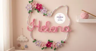 Guirlanda de Borboleta personalizada em tricotin