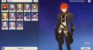 GENSHIN IMPACT - AR28 - DILUC+WOLFS GRAVESTONE+KEQING+JEAN