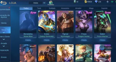 CONTA MOBILE LEGENDS EMBLEMAS UPADOS 40+SKINS E CHAMPS