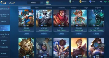 CONTA MOBILE LEGENDS EMBLEMAS UPADOS 40+SKINS E CHAMPS