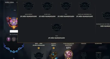 Unranked com 150 Champs e 137 Skins ( JG / SUP / MID )