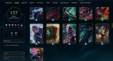 Unranked com 150 Champs e 137 Skins ( JG / SUP / MID )