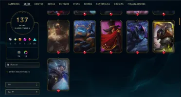 Unranked com 150 Champs e 137 Skins ( JG / SUP / MID )