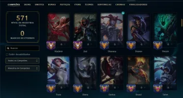 Unranked com 150 Champs e 137 Skins ( JG / SUP / MID )