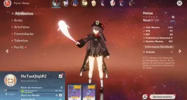 Contas Genshin Impact AR 5 Com HuTao + Qiqi