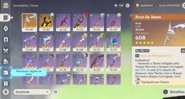 Conta Ar56 Com Zhongli,Venti,Ayaka,Kazuha. 11 Tier5 no total
