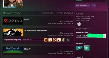 Conta sem prime + 17 anos + Medalha de 5 e 10 anos