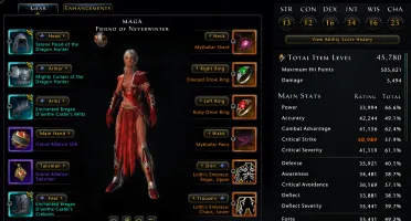 Conta neverwinter, personagens com 50k+ item lvl