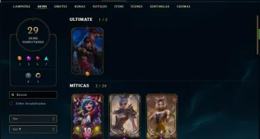 CONTA LEAGUE OF LEGENDS, ÚNICO DONO, 29 SKINS, 55 CHAMP.