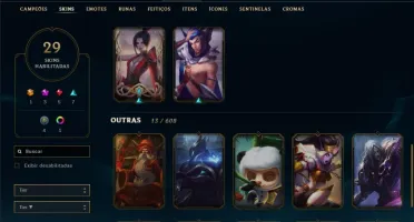 CONTA LEAGUE OF LEGENDS, ÚNICO DONO, 29 SKINS, 55 CHAMP.