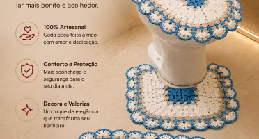 🌼 Jogo de Tapetes para Banheiro em Crochê 🌼