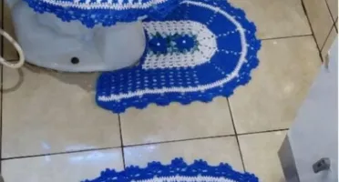 🌼 Jogo de Tapetes para Banheiro em Crochê 🌼