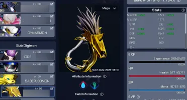 Conta Digimon super Rumble DSR  - server 1 koromon