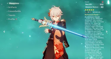 Conta Genshin Kazuha + Sua Espada 5*+ Eula + Yoimyah + Jean