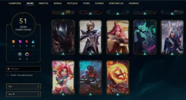 CONTA LVL 131 PLATINA 3 68 CAMPEÕES E 48 SKINS E 1 PRESTIGIO