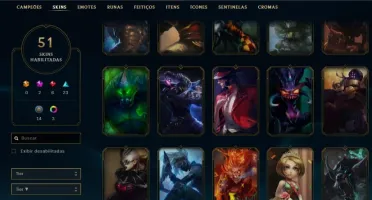 CONTA LVL 131 PLATINA 3 68 CAMPEÕES E 48 SKINS E 1 PRESTIGIO